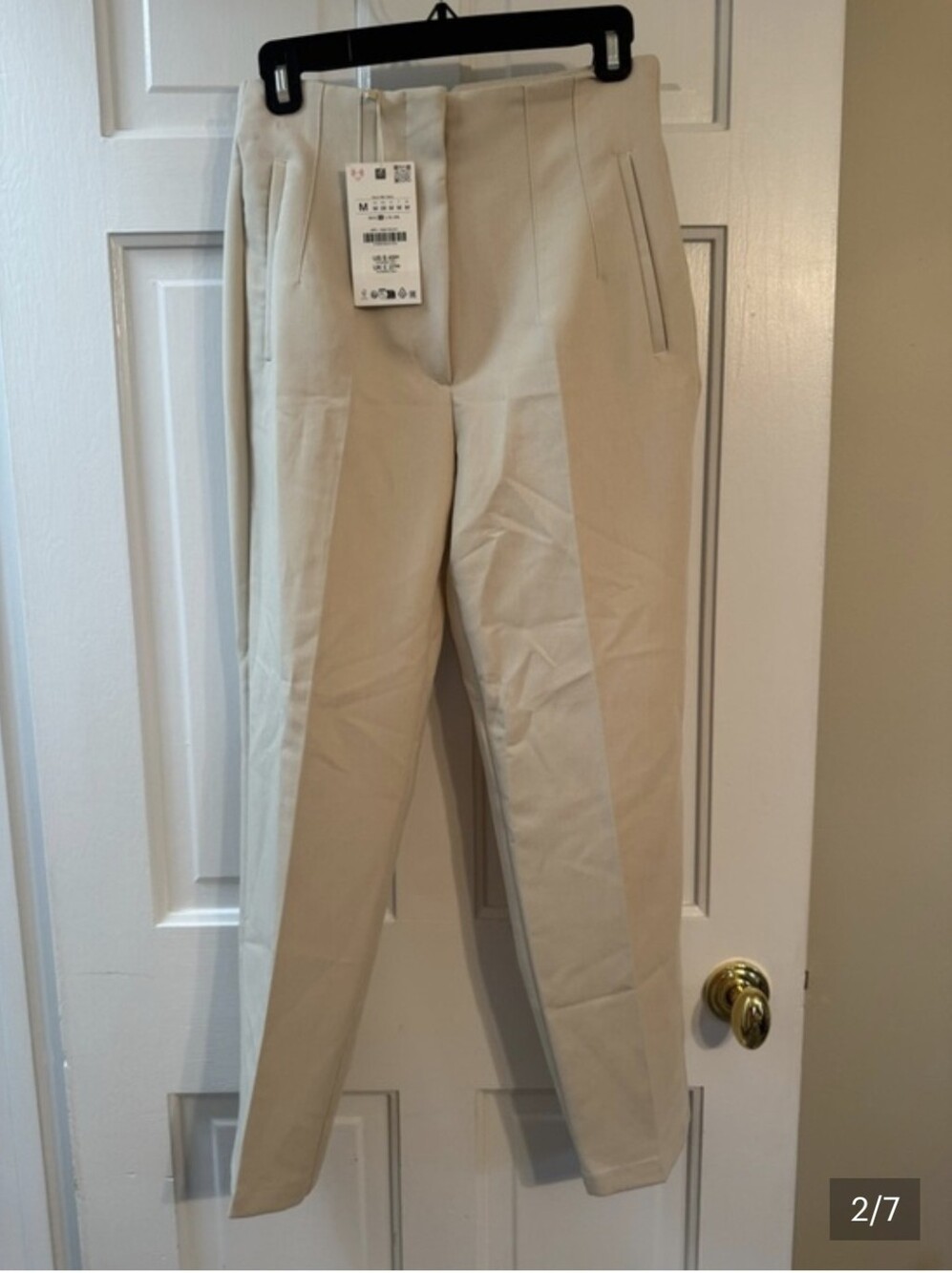 ZARA | Cream Straight-Leg Dress Pants